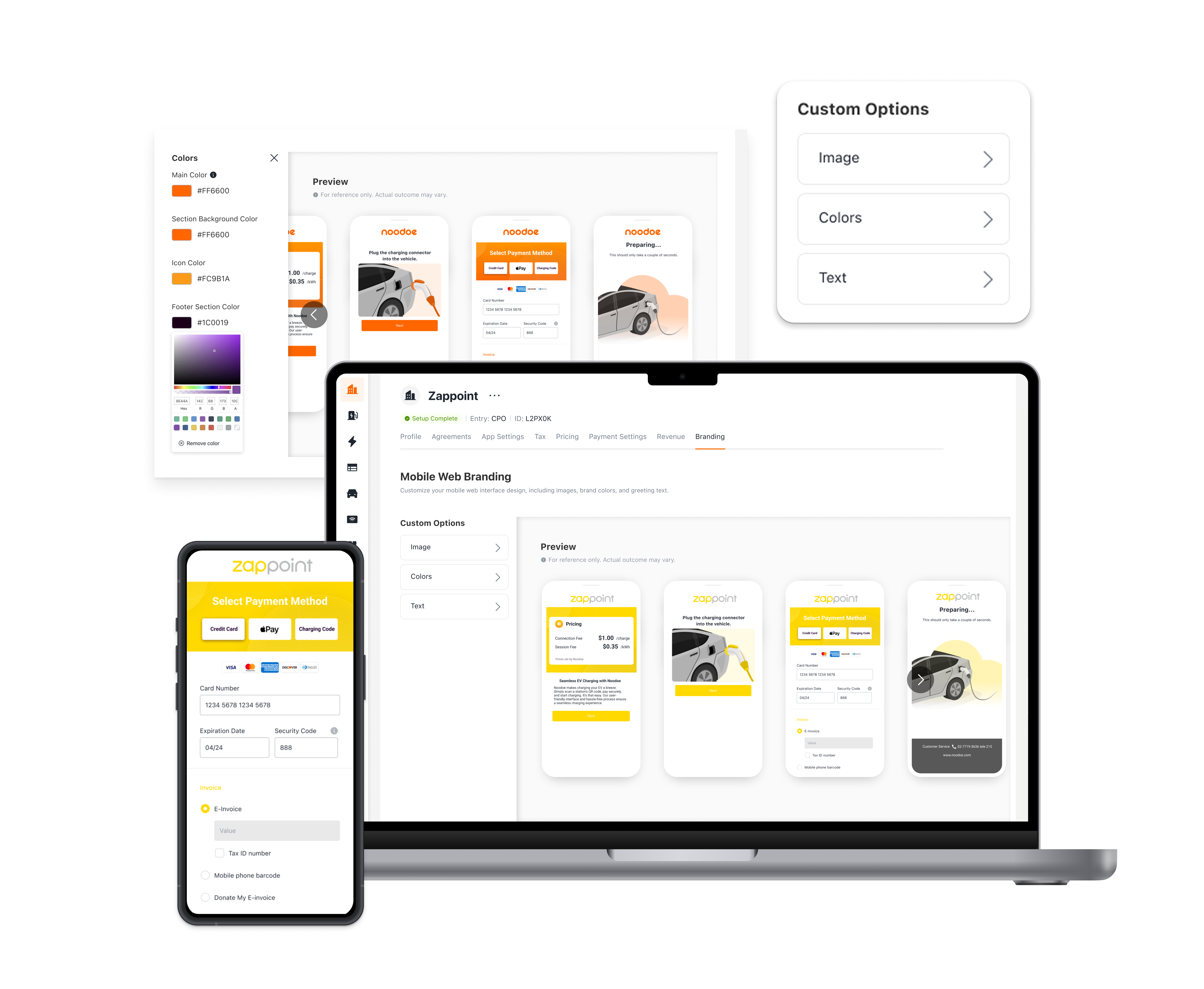 Mobile Web Branding on Noodoe EV OS
